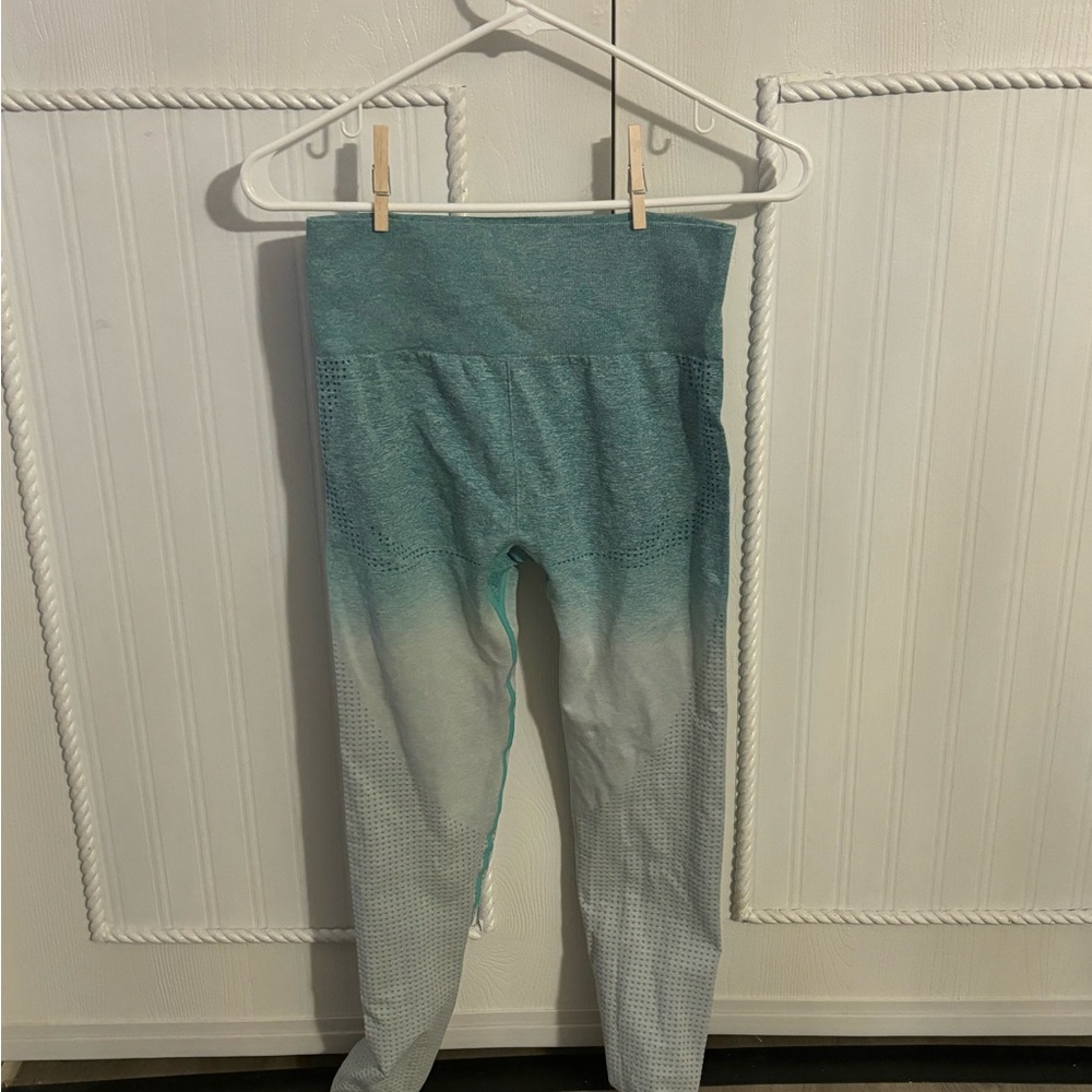 Blue Ombré workout leggings